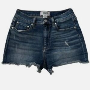 Pink Victoria Secrets Cut Off Denim Jean Shorts Blue Distressed Size 26x2 NWOT